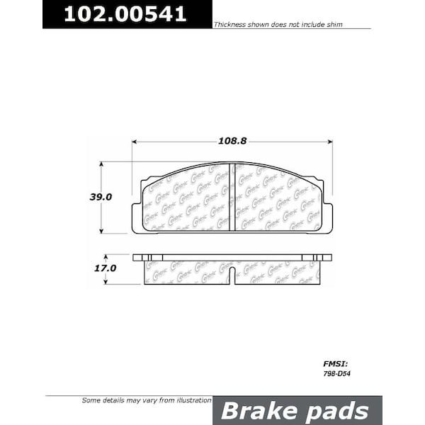 Centric Parts CTEK Brake Pads, 102.00541 102.00541 - main